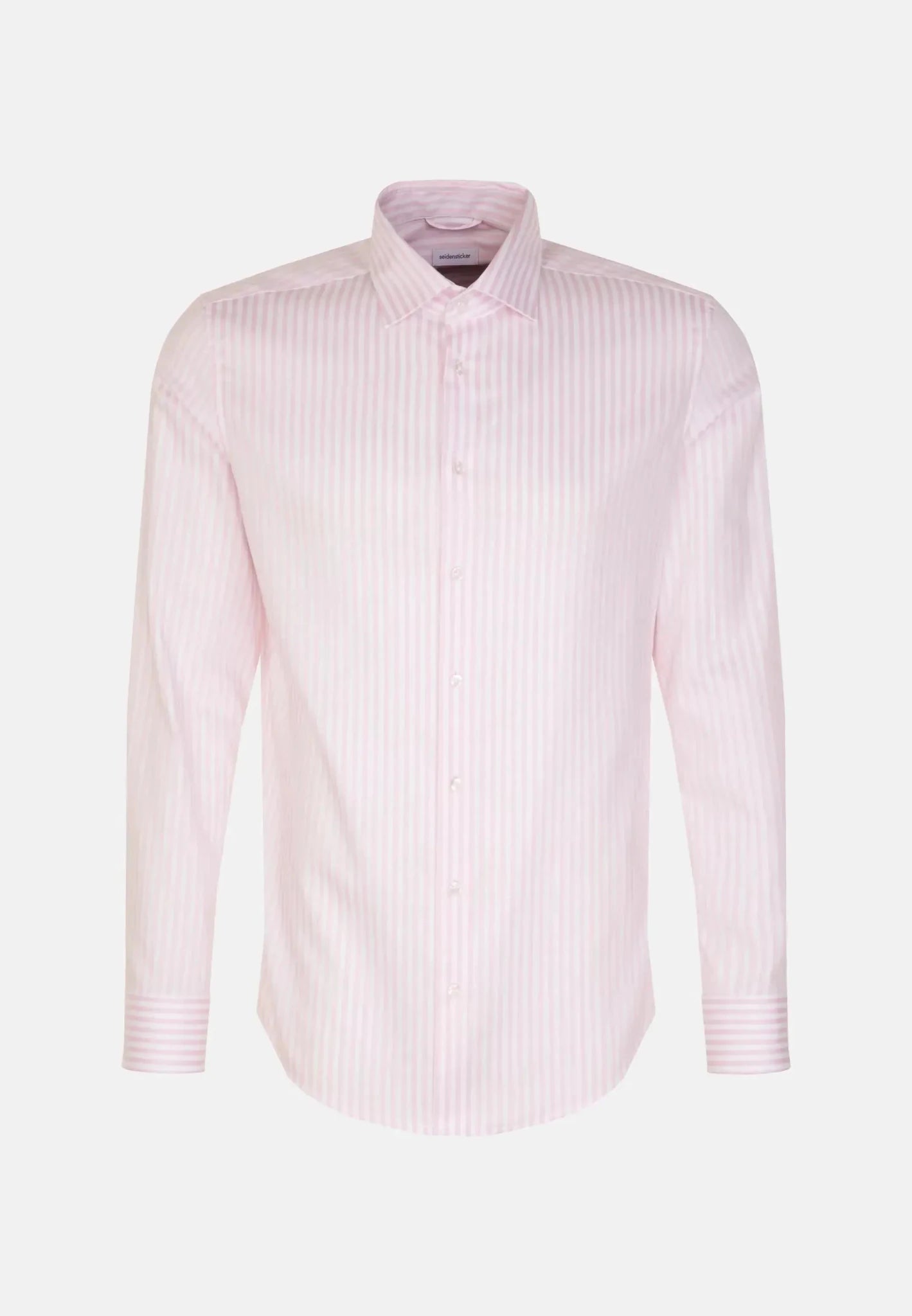 Seidensticker Shaped Fit No Iron New Kent Striped Business Shirt Pink - 01.843550-42-38 - seidensticker.co.uk