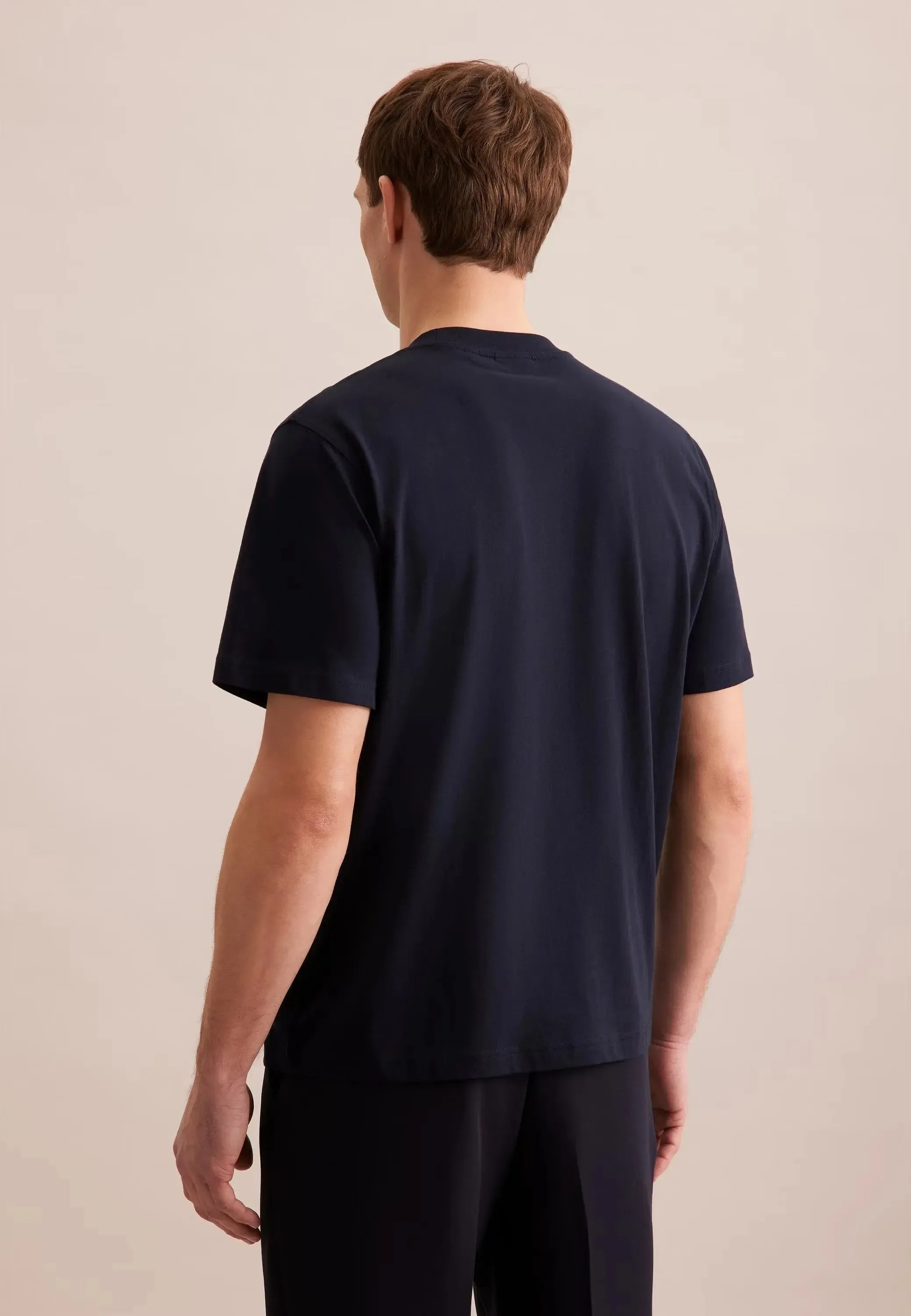 Single Jersey T-Shirt Dark Blue-seidensticker uk