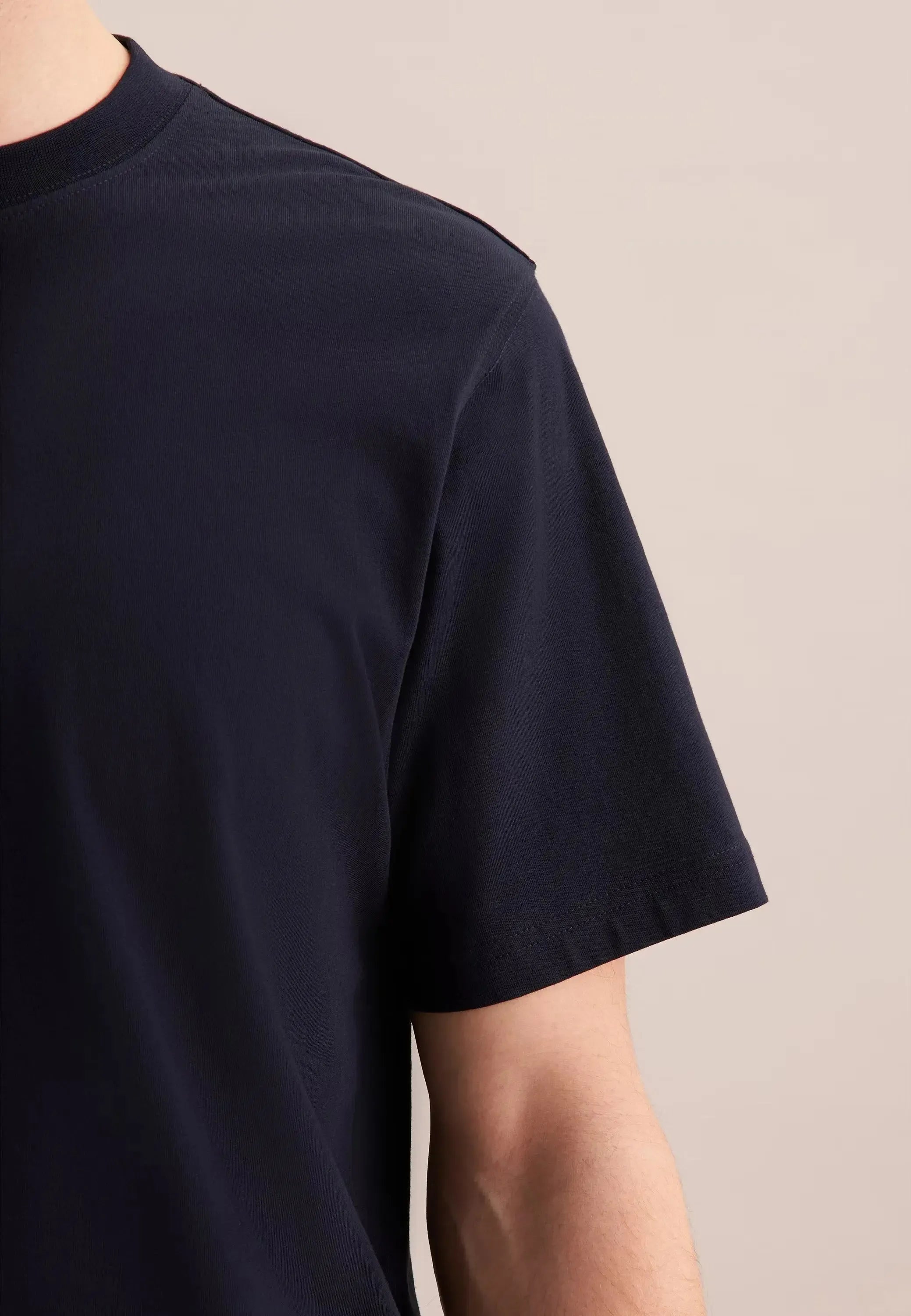 Single Jersey T-Shirt Dark Blue-seidensticker uk