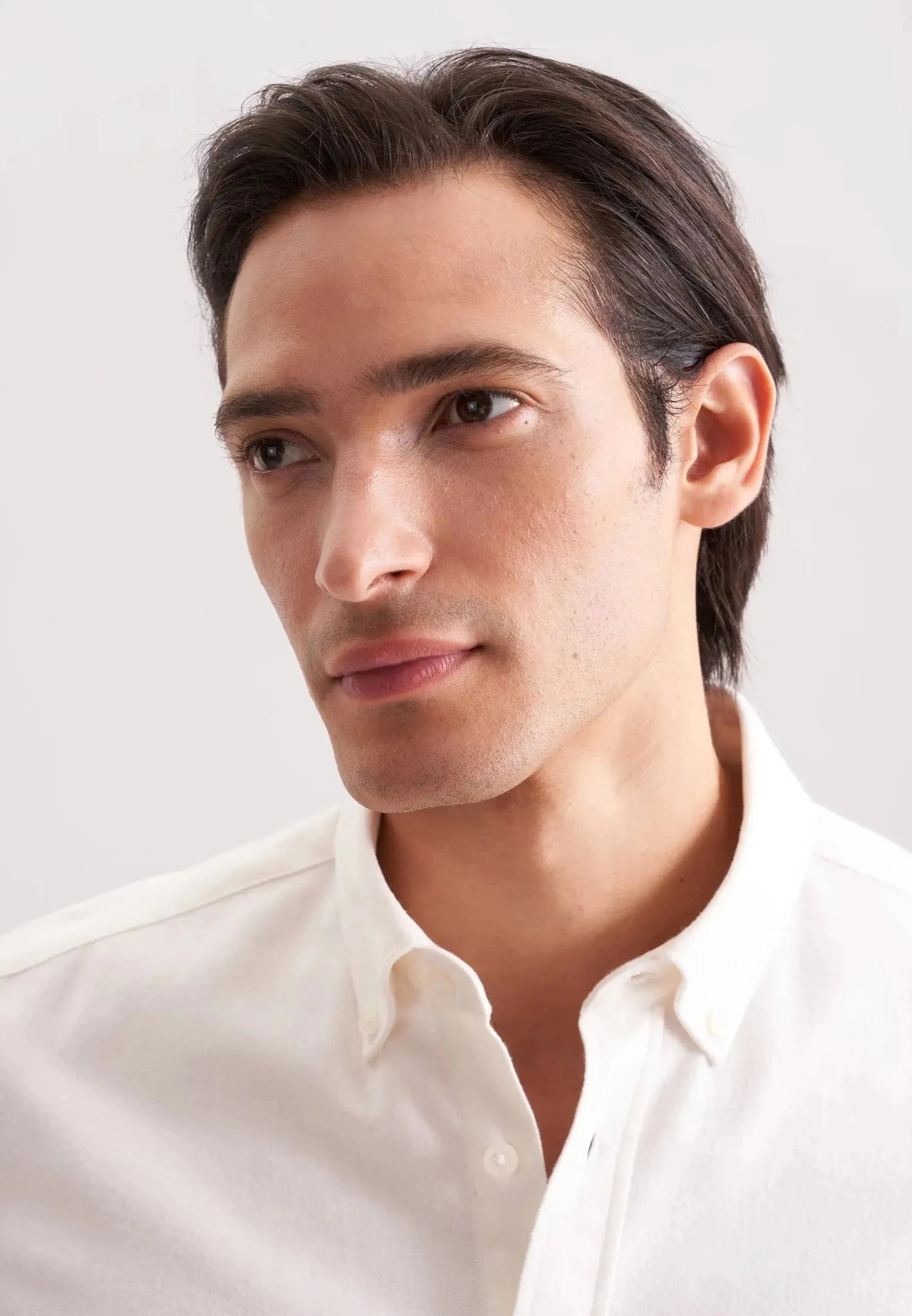 Seidensticker Slim Fit Button Down Flannel Shirt Ecru - 01.845633-02-38 - seidensticker.co.uk