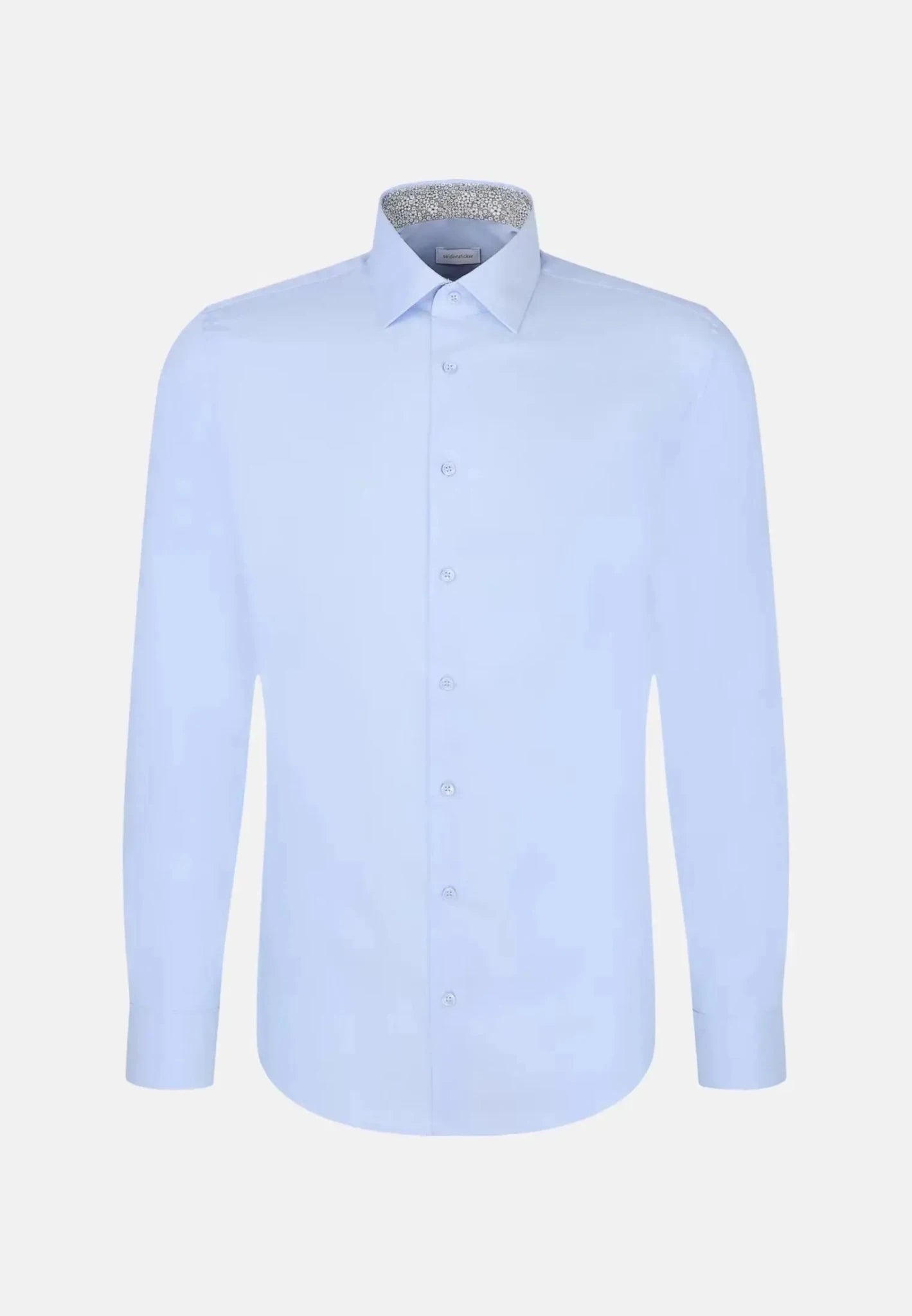 Seidensticker Slim Fit Easy Iron Business Kent Contrast Patch Business Shirt Light Blue - 01.647200-11-38 - seidensticker.co.uk