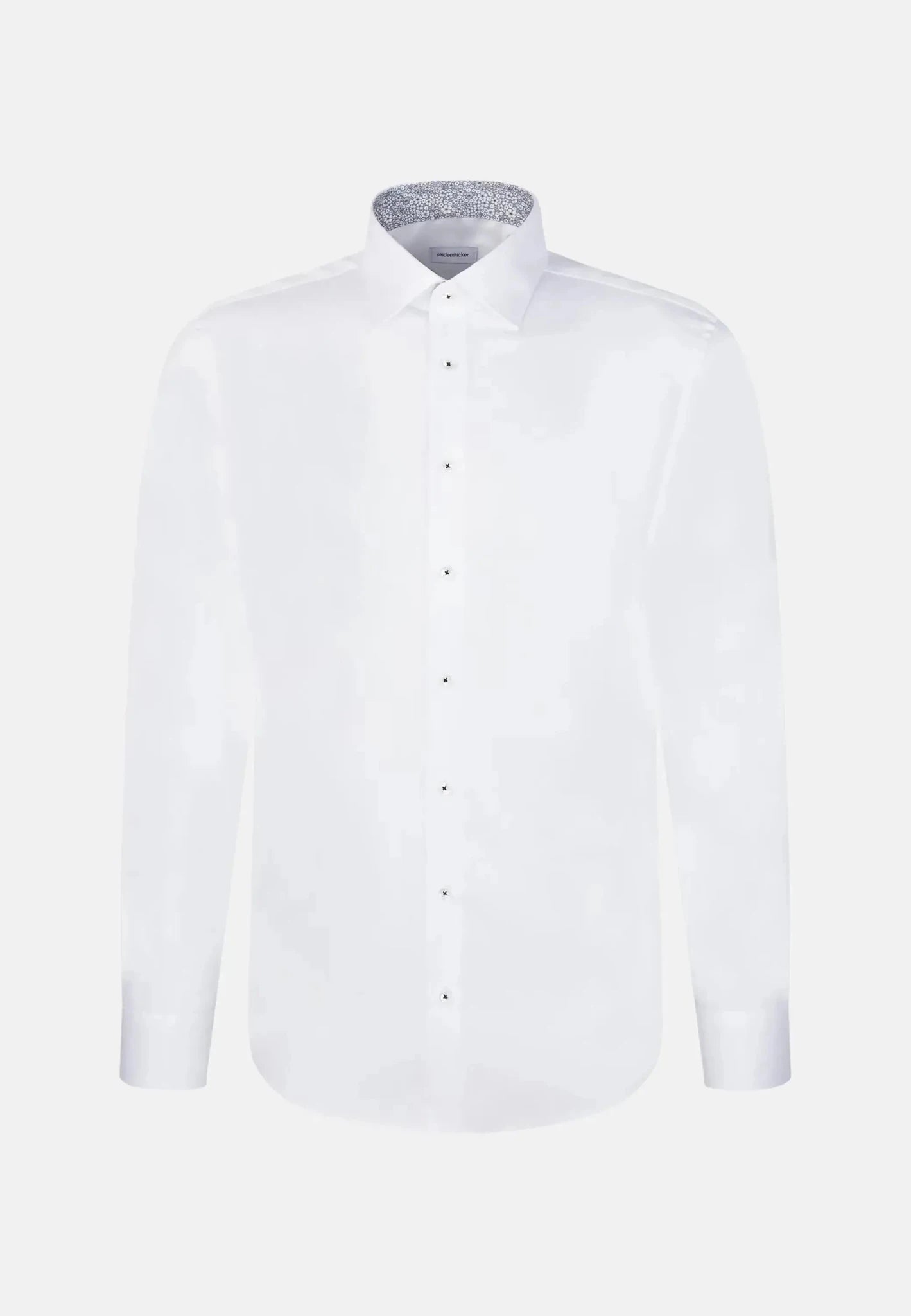Seidensticker Slim Fit Easy Iron Business Kent Contrast Patch Business Shirt White - 01.647200-01-38 - seidensticker.co.uk