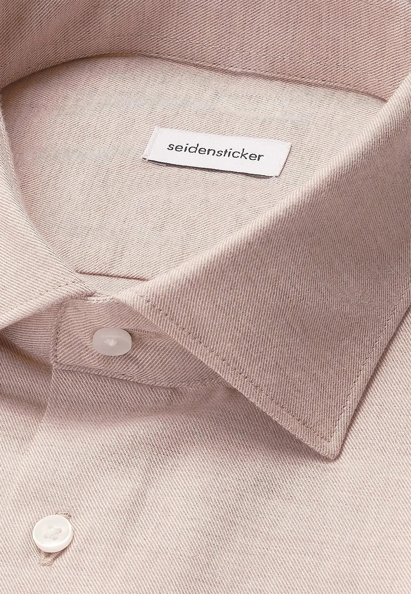 Seidensticker Slim Fit New Kent Flannel Shirt Beige - 01.845321-06-38 - seidensticker.co.uk