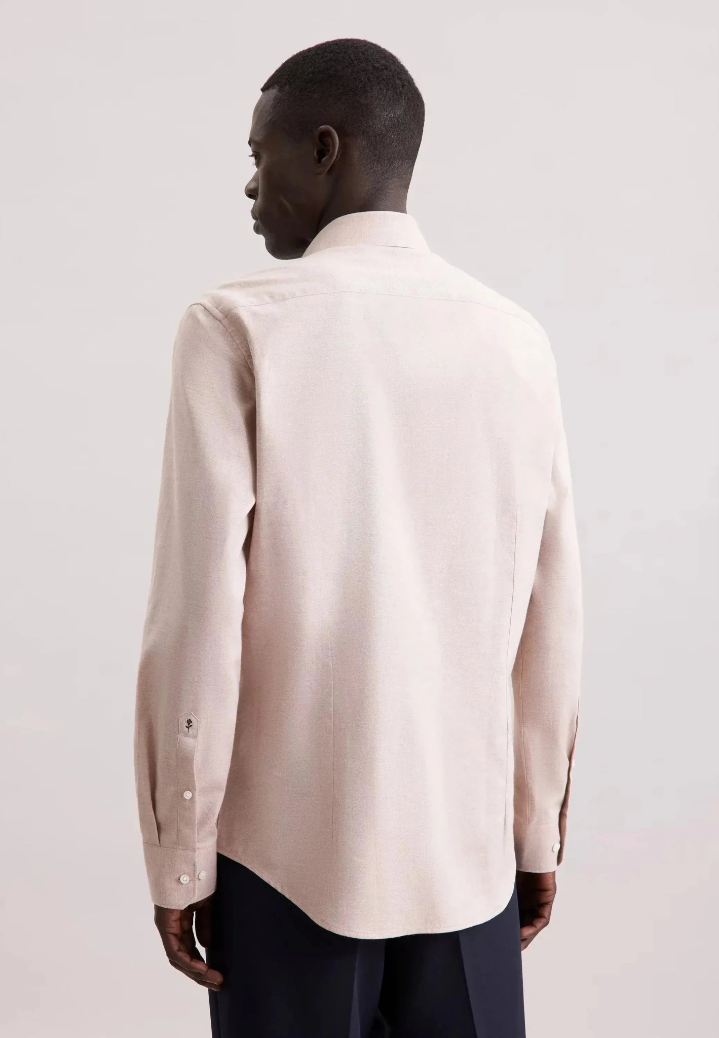 Seidensticker Slim Fit New Kent Flannel Shirt Beige - 01.845321-06-38 - seidensticker.co.uk