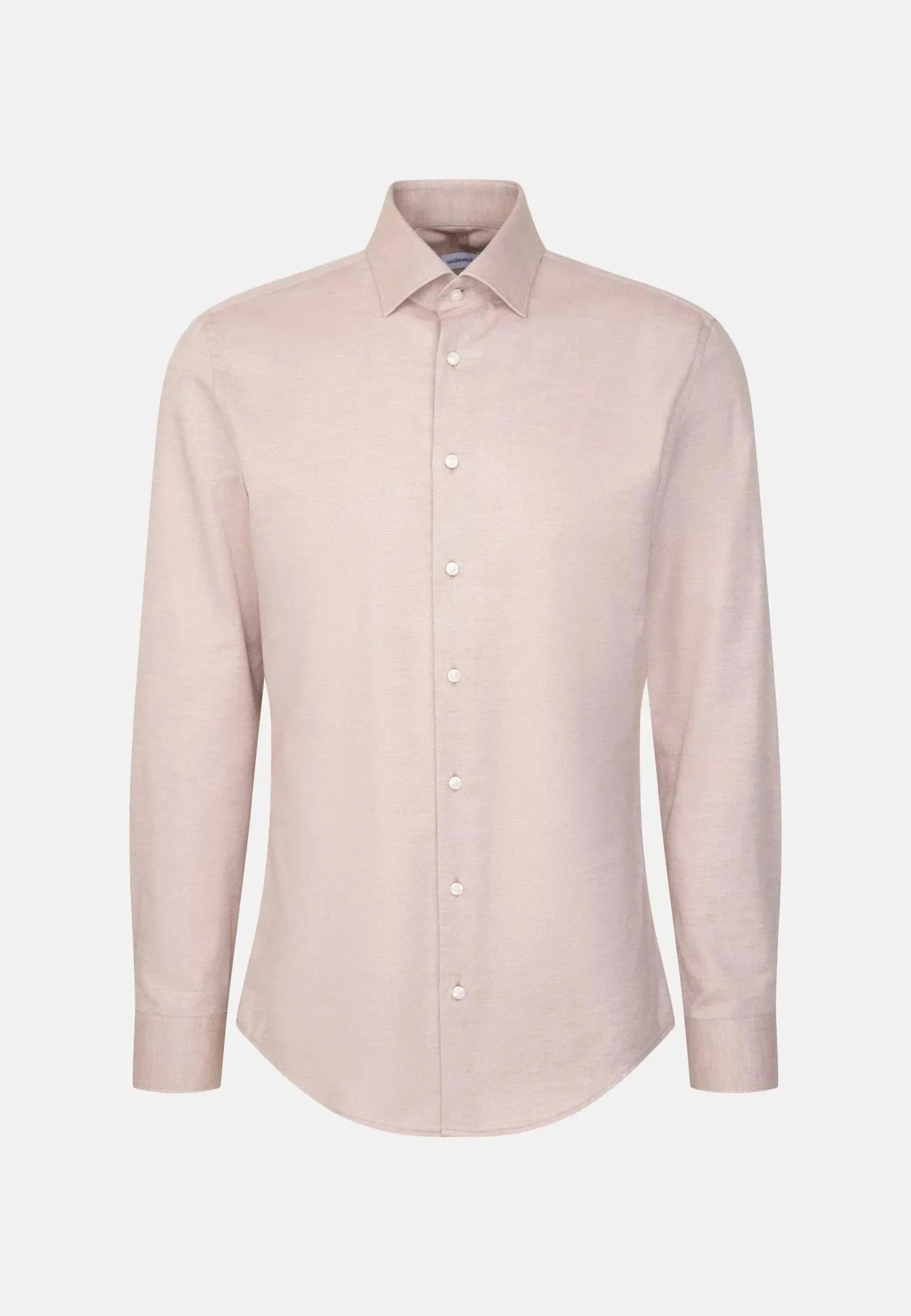 Seidensticker Slim Fit New Kent Flannel Shirt Beige - 01.845321-06-38 - seidensticker.co.uk