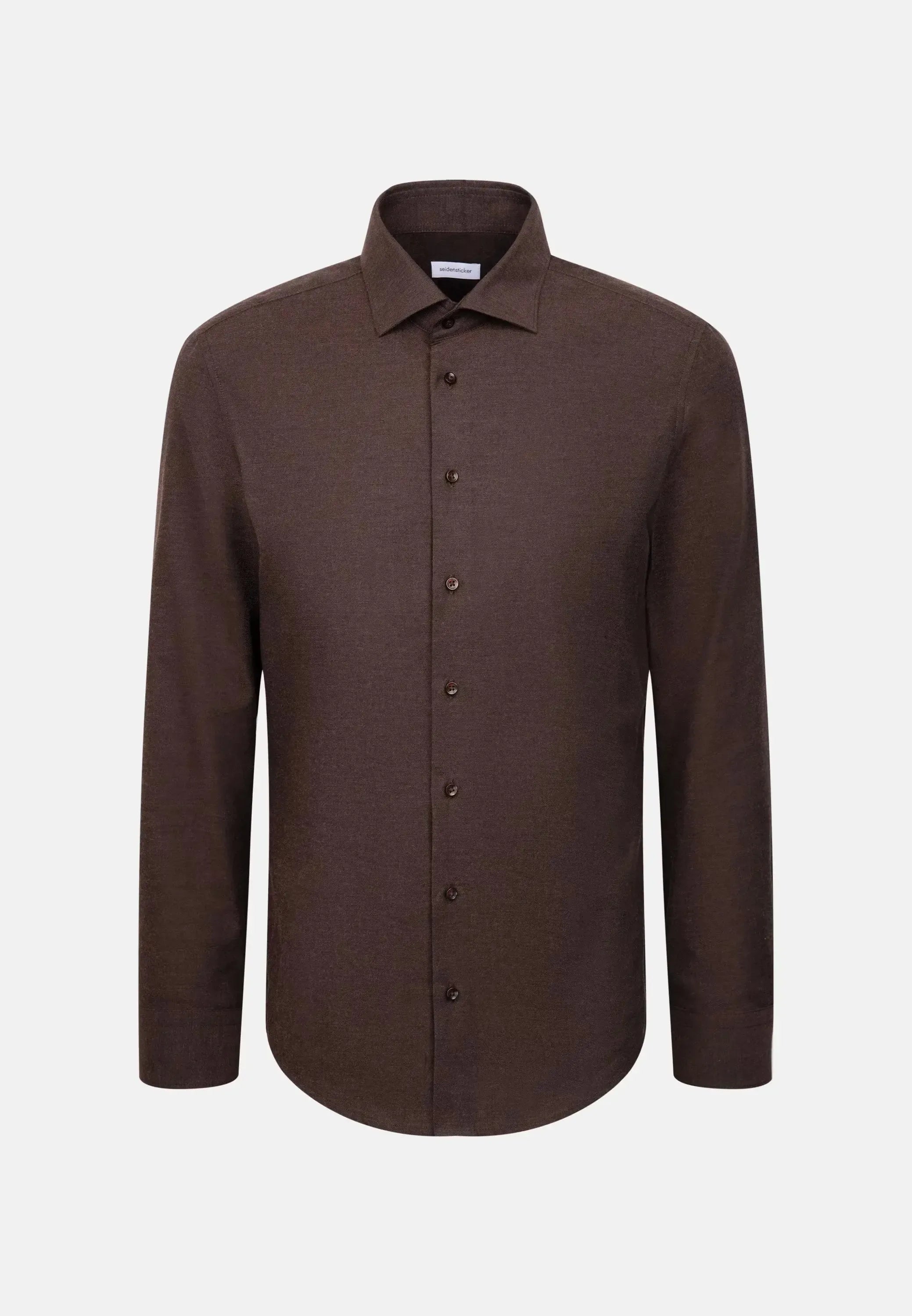 Slim Fit New Kent Flannel Shirt Brown-seidensticker uk