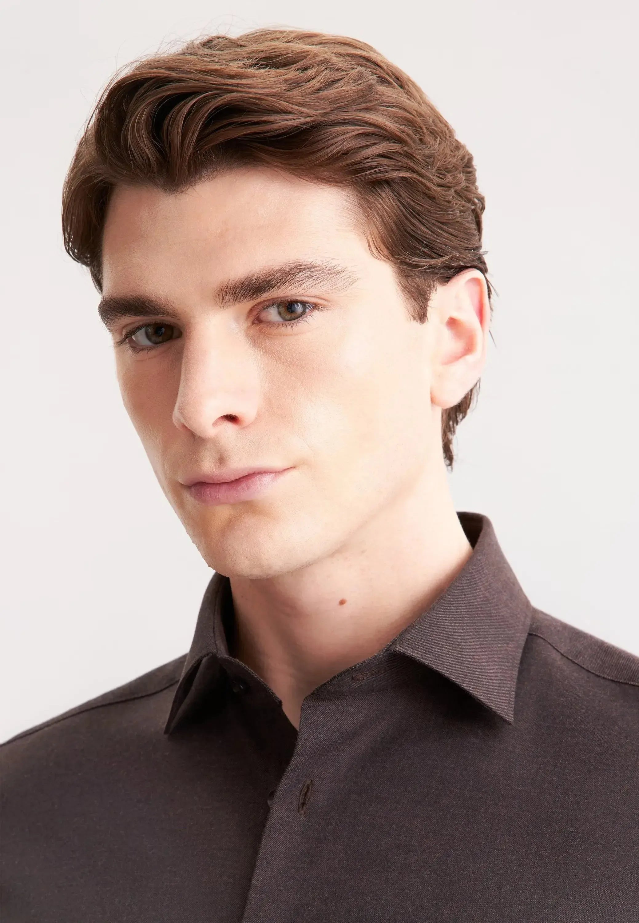 Slim Fit New Kent Flannel Shirt Brown-seidensticker uk