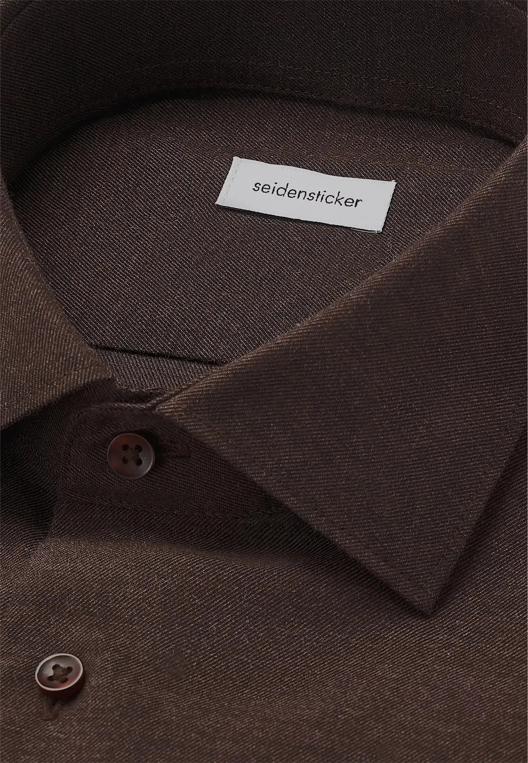 Slim Fit New Kent Flannel Shirt Brown-seidensticker uk