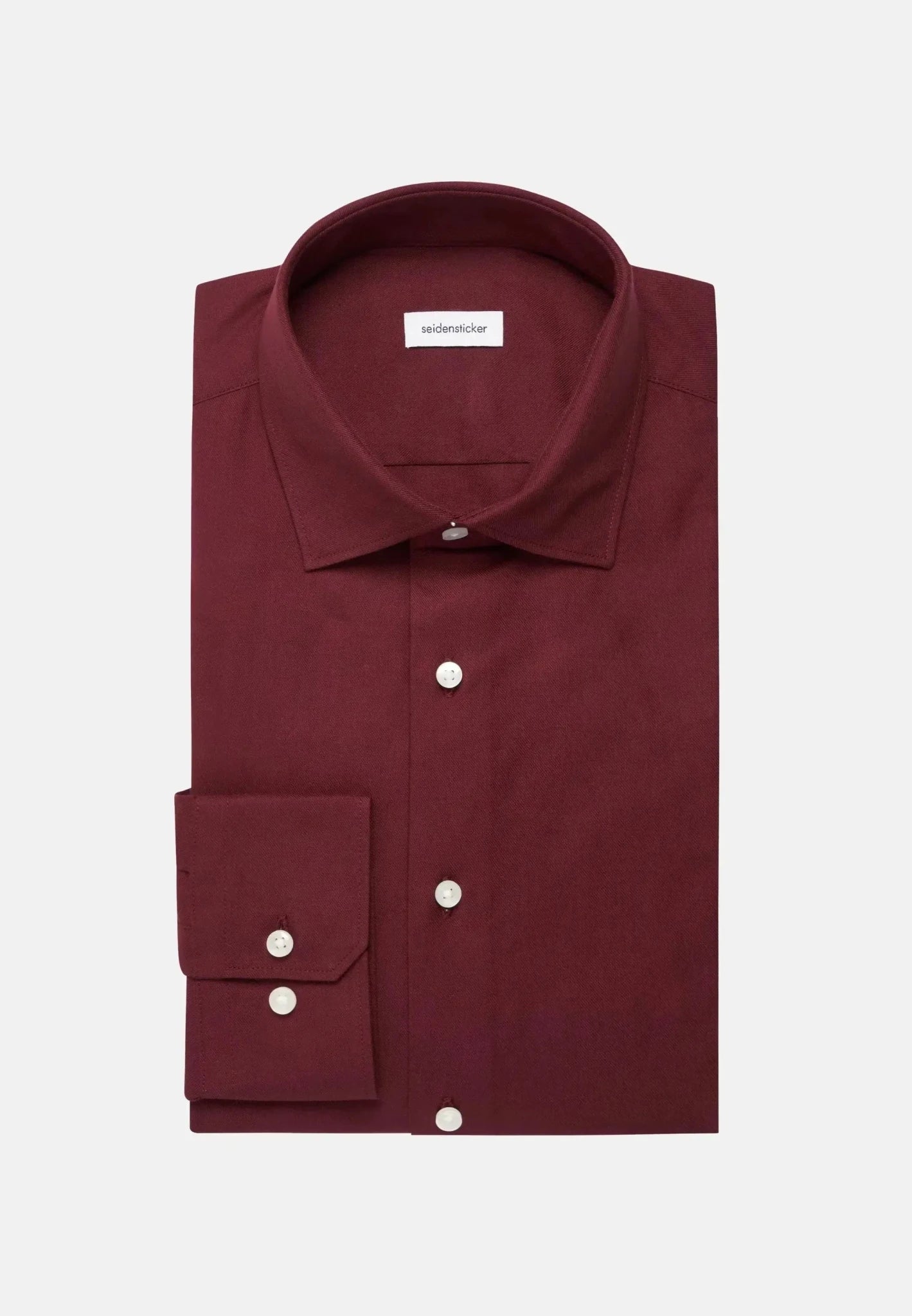 Seidensticker Slim Fit New Kent Flannel Shirt Burgundy - 01.845321-49-38 - seidensticker.co.uk
