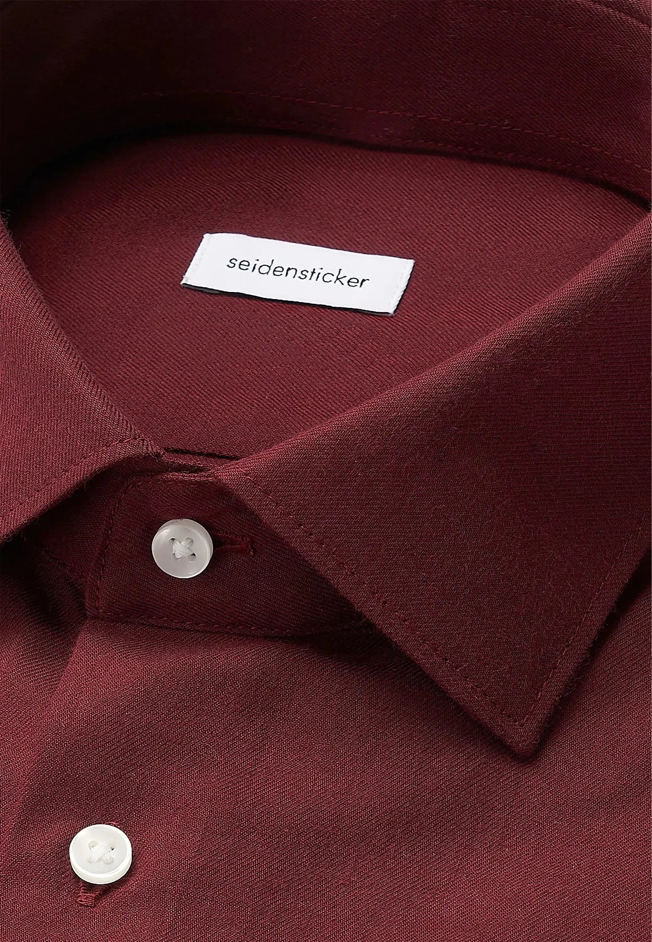 Slim Fit New Kent Flannel Shirt Burgundy-seidensticker uk