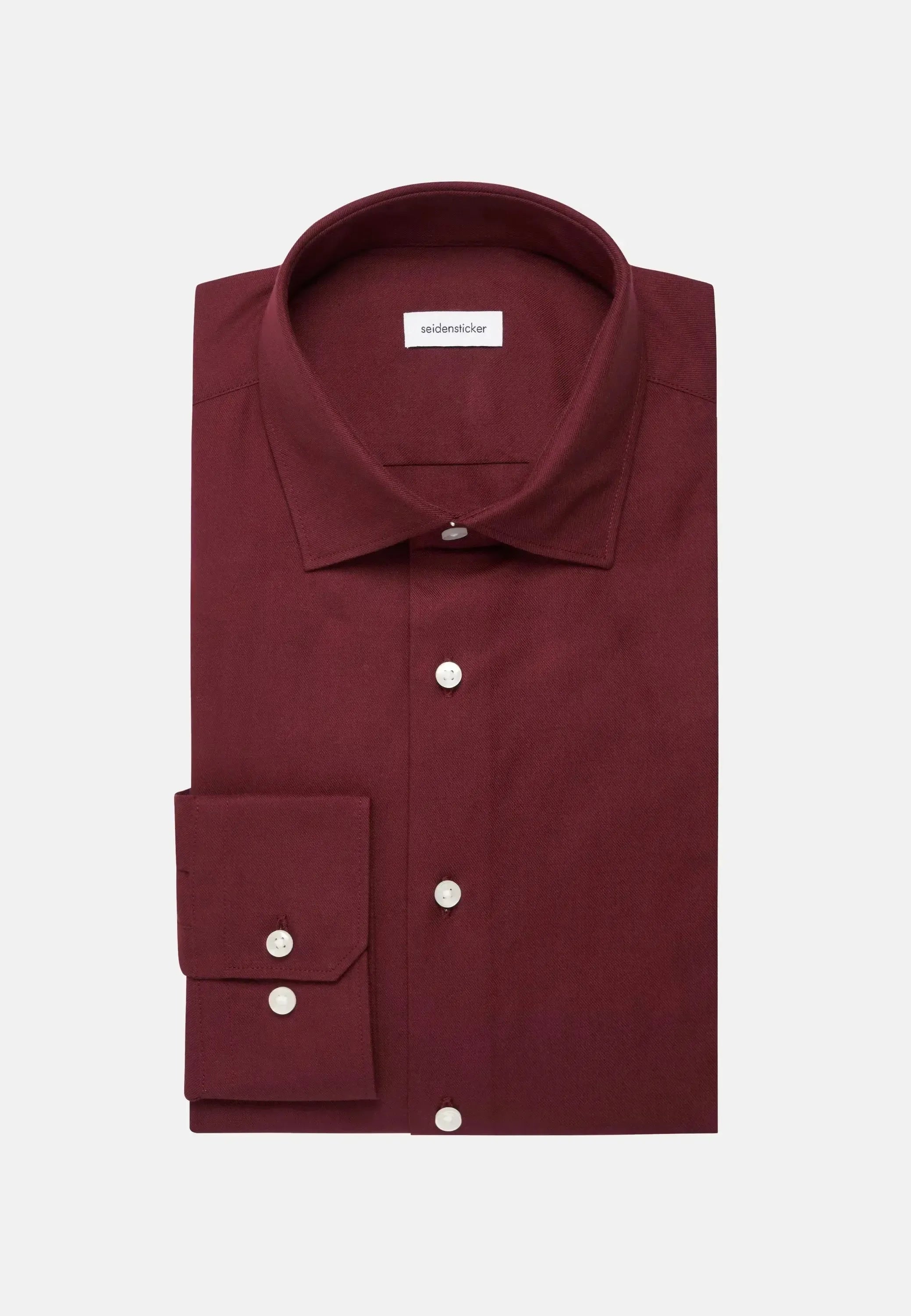 Slim Fit New Kent Flannel Shirt Burgundy-seidensticker uk