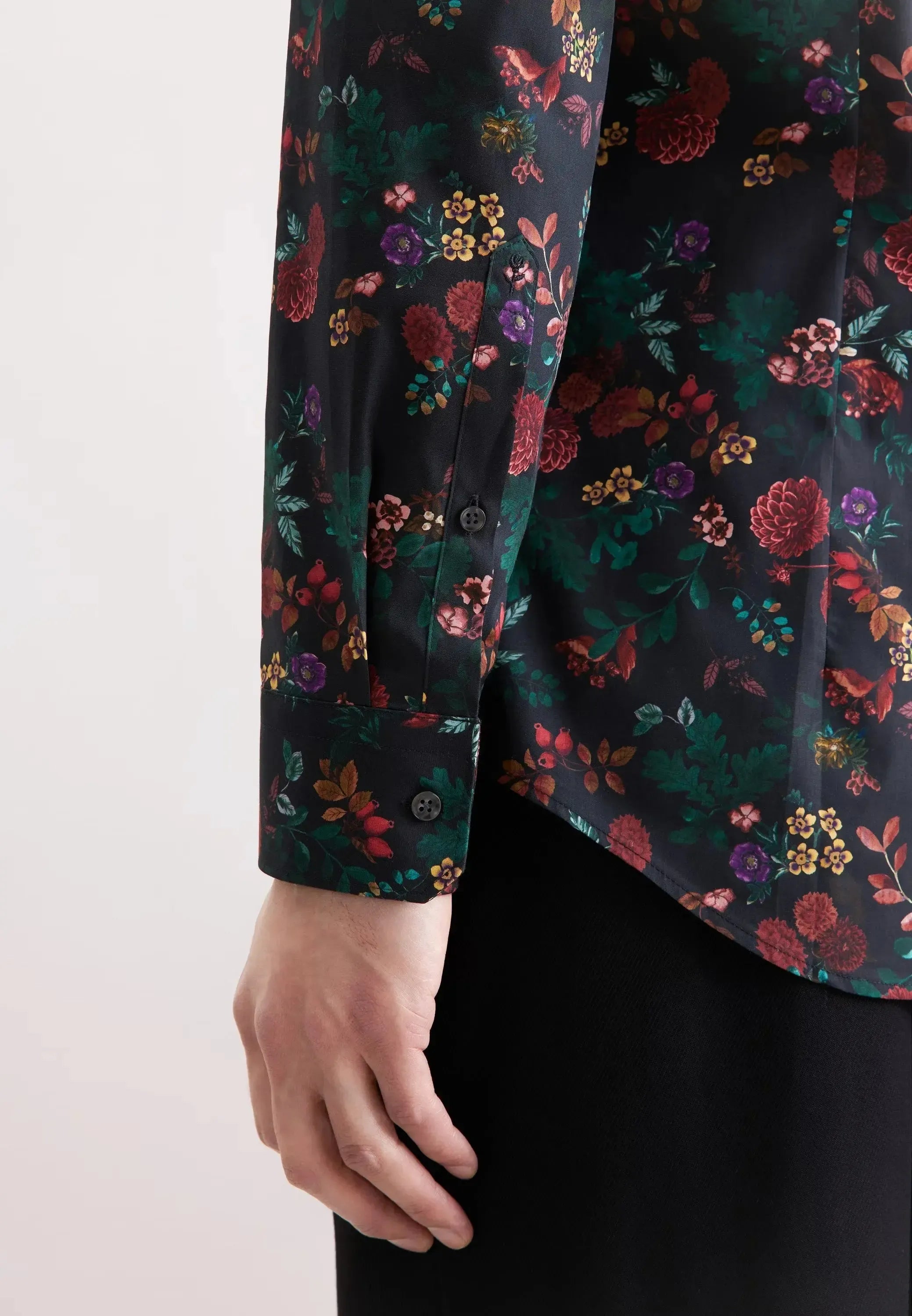 Slim Fit New Kent Floral Shirt Grey-seidensticker uk