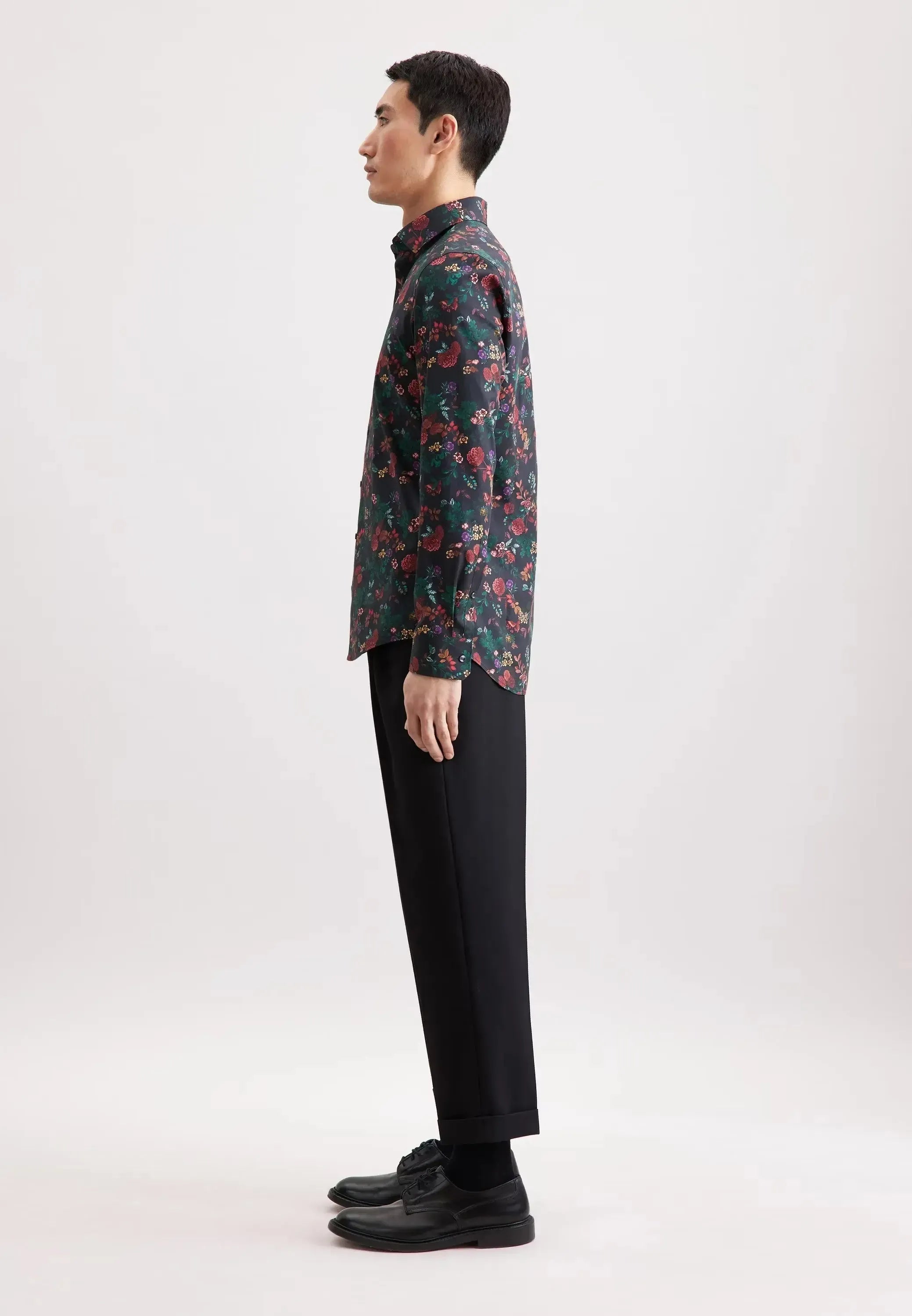 Slim Fit New Kent Floral Shirt Grey-seidensticker uk