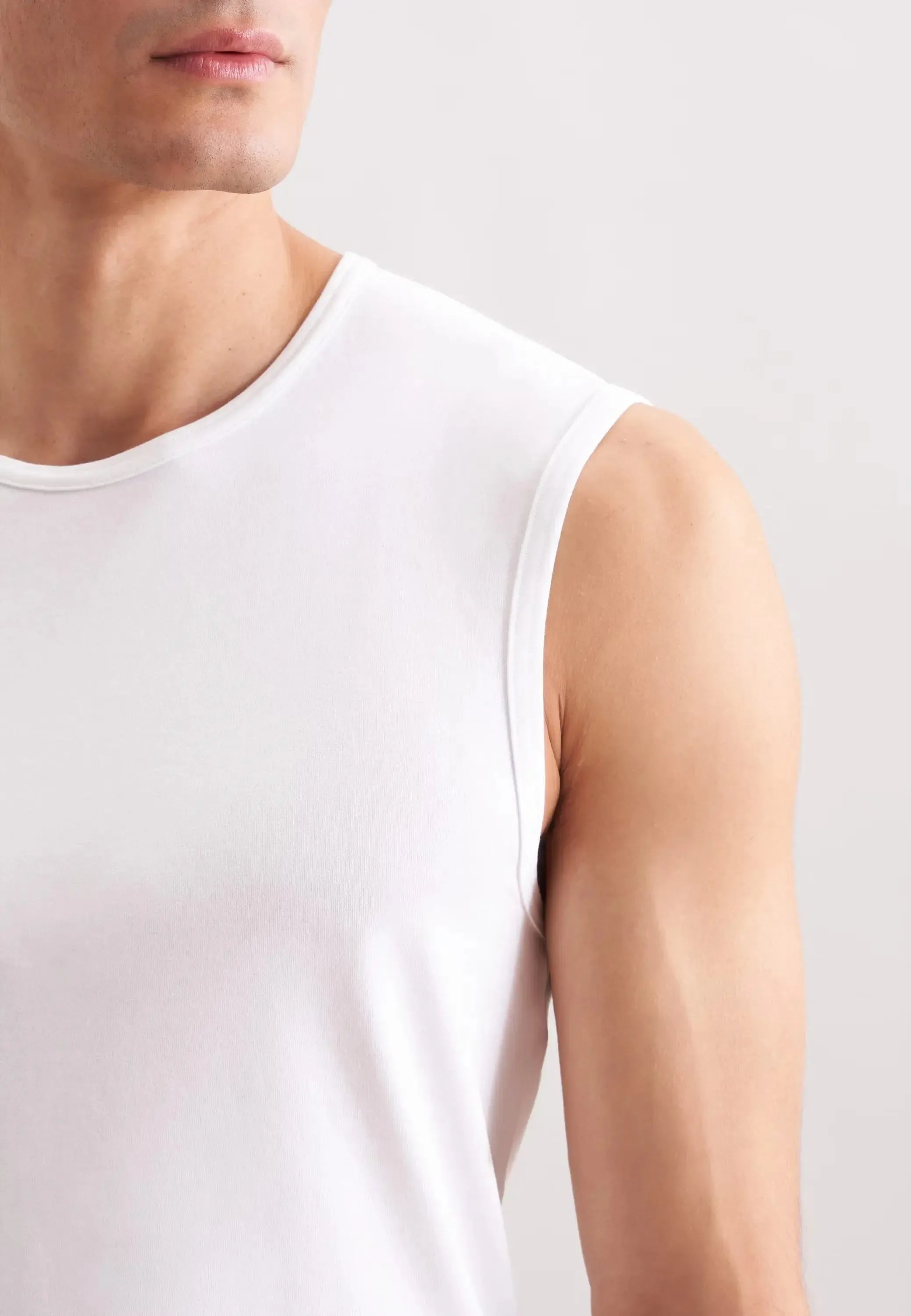 Stretch Cotton Vest White-seidensticker uk